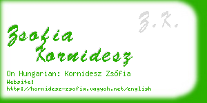 zsofia kornidesz business card